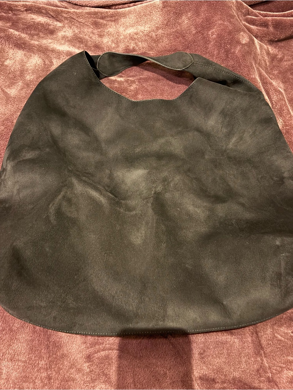 Black Suede Hobo Shoulder Bag- GAP